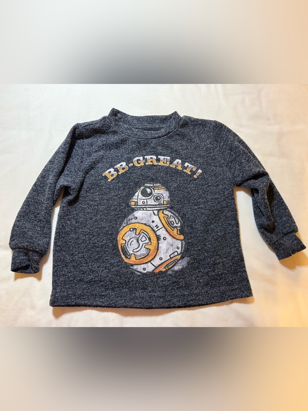 Star Wars Kids Charcoal Tee with BB-8 Graphic and Yellow Accents